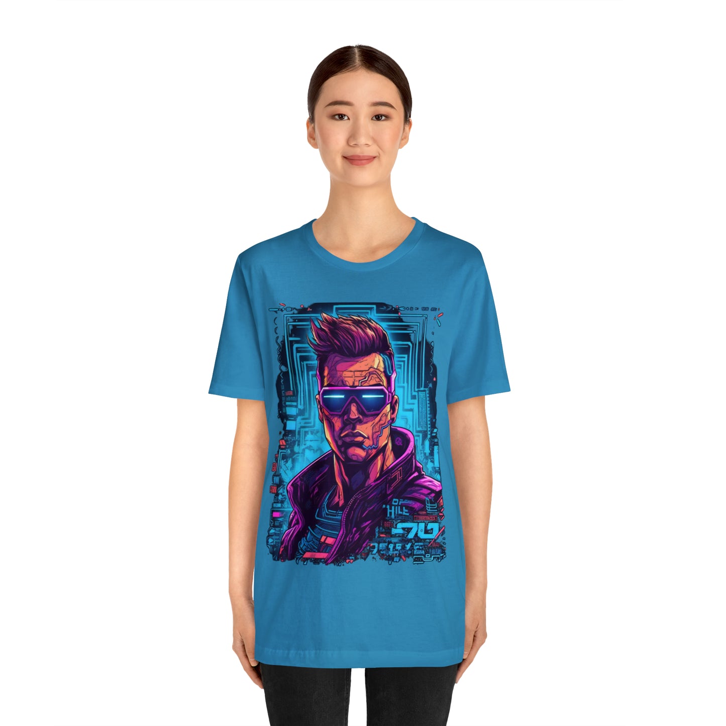 aqua-quest-thread-tee-shirt-with-large-neon-cyber-punk-on-center