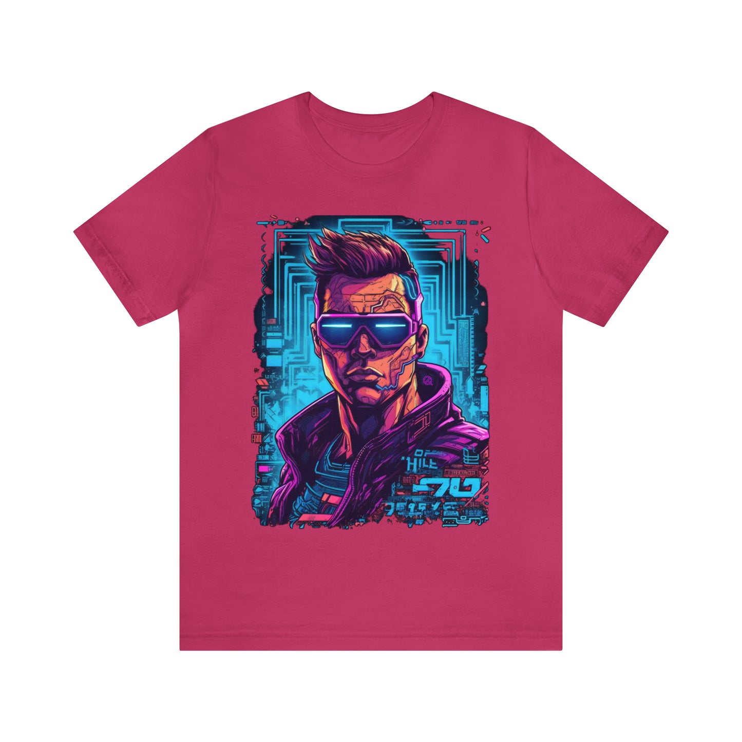 berry-quest-thread-tee-shirt-with-large-neon-cyber-punk-on-center