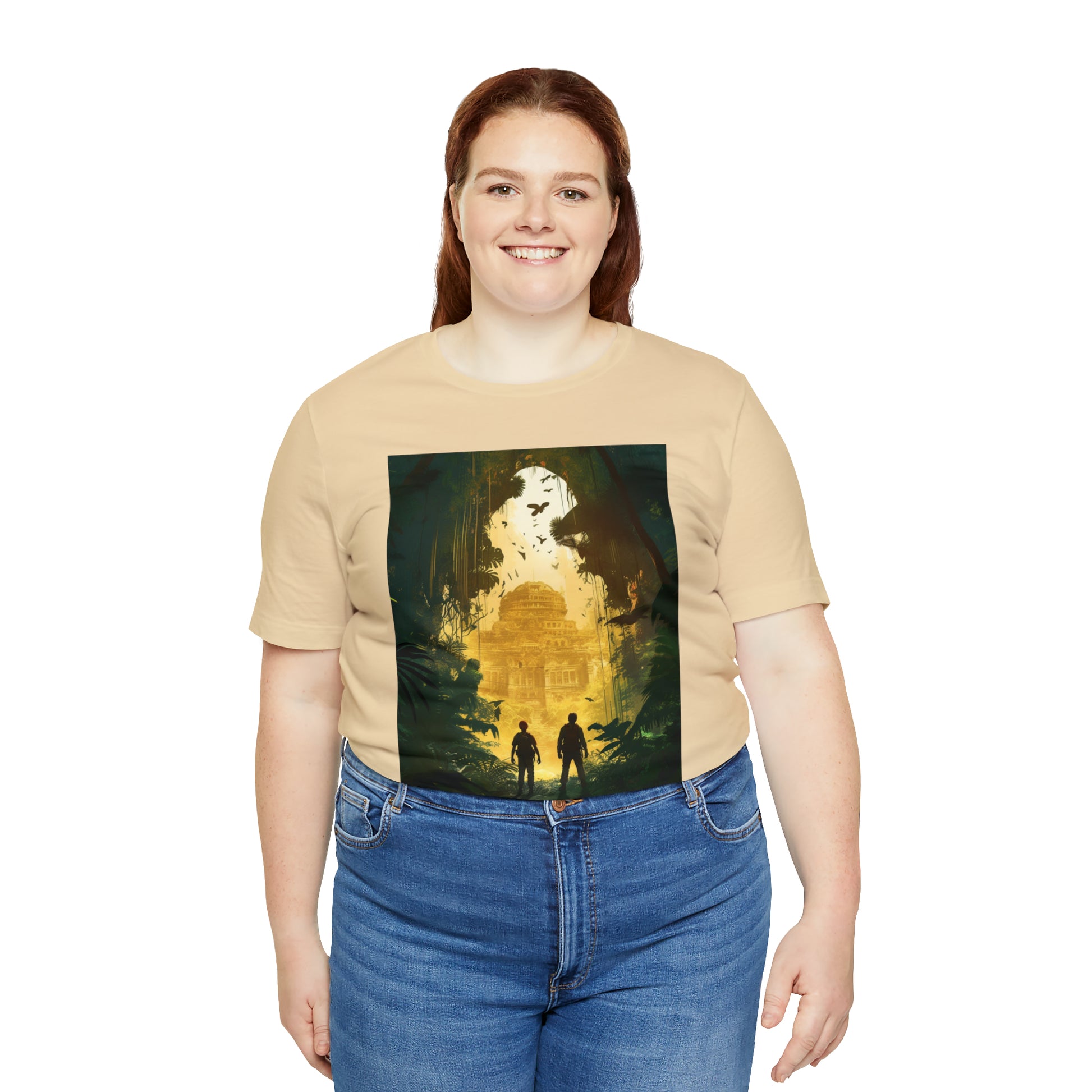 soft-cream-quest-thread-tee-shirt-with-ruins-of-arnak-scene-on-front