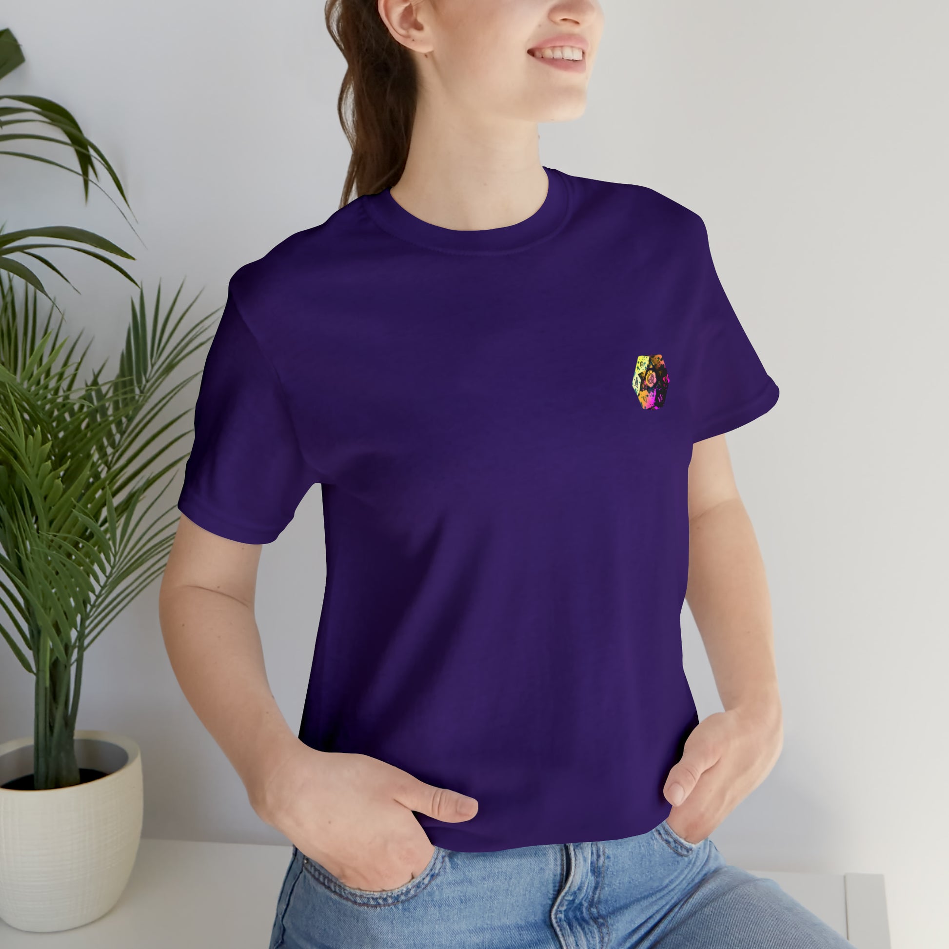 team-purple-quest-thread-tee-shirt-with-small-neon-splatter-d20-dice-on-left-chest