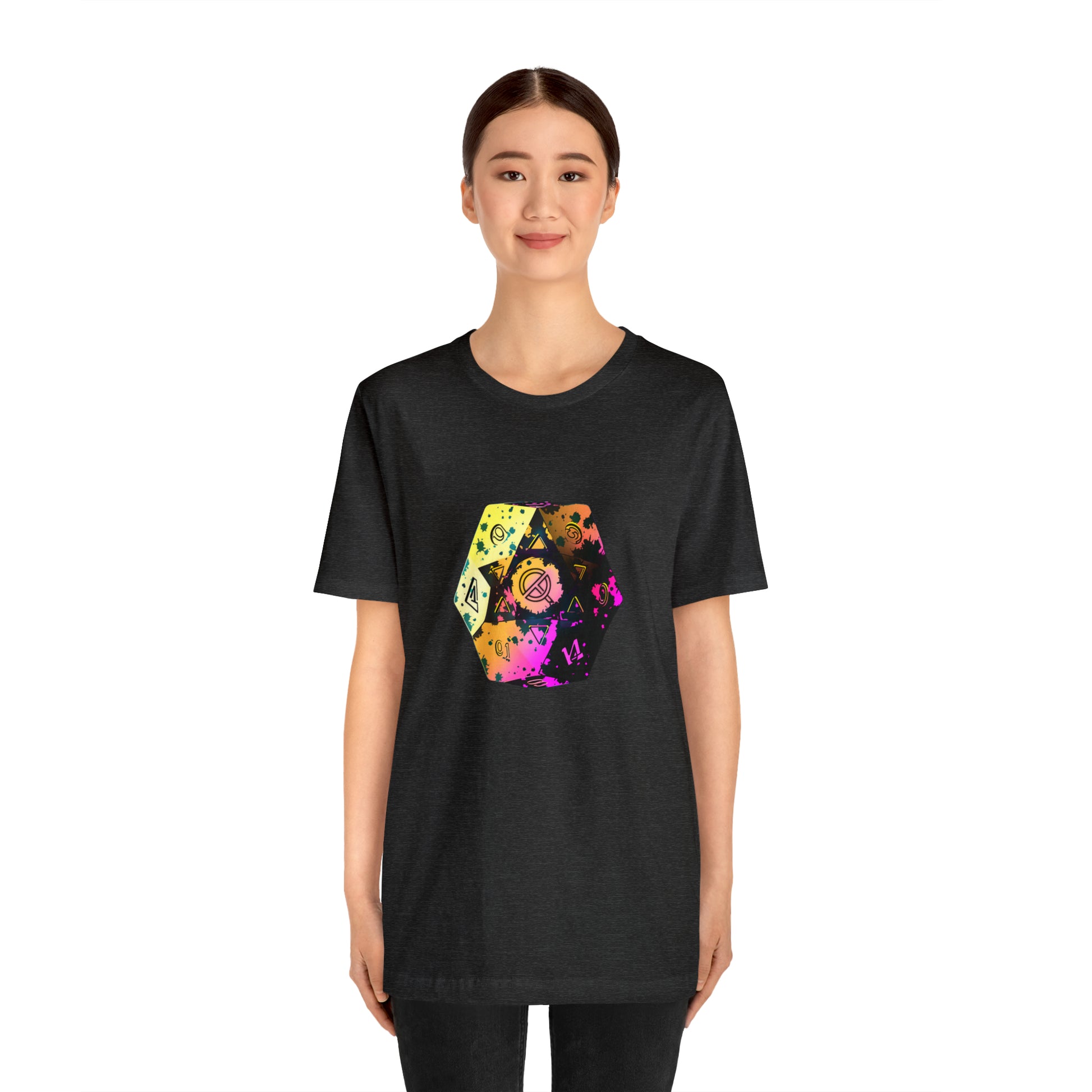 dark-grey-heather-quest-thread-tee-shirt-with-large-neon-d20-dice-on-center
